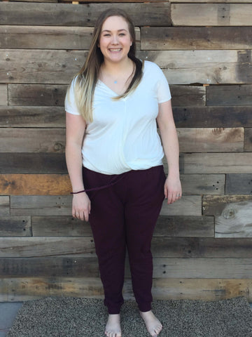 Basic Twisted Ivory Blouse - Everyday Eden
