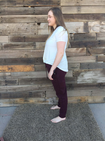 Basic Twisted Ivory Blouse - Everyday Eden