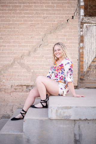 Multi Colored Bouquet Romper Shorts - Everyday Eden