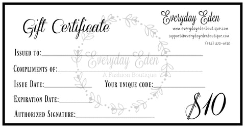 Gift Cards - Everyday Eden