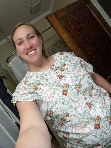 Green Floral Blouse