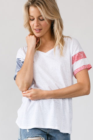 Stars and Stripes Sleeve Plus Size - Everyday Eden