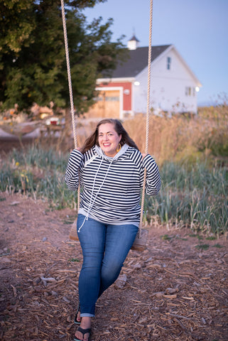 Succulent Striped Hoodie <br> (Regular and Plus Size)<br> - Everyday Eden