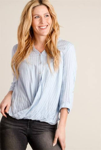 Twisted Button Up Blouse (Two Colors) - Everyday Eden